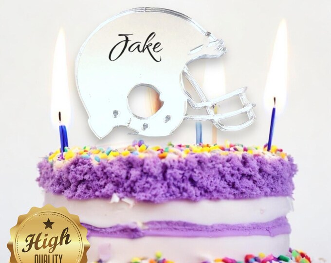 Football Helmet Cake Topper: Recycled Acrylic, Bespoke Colors