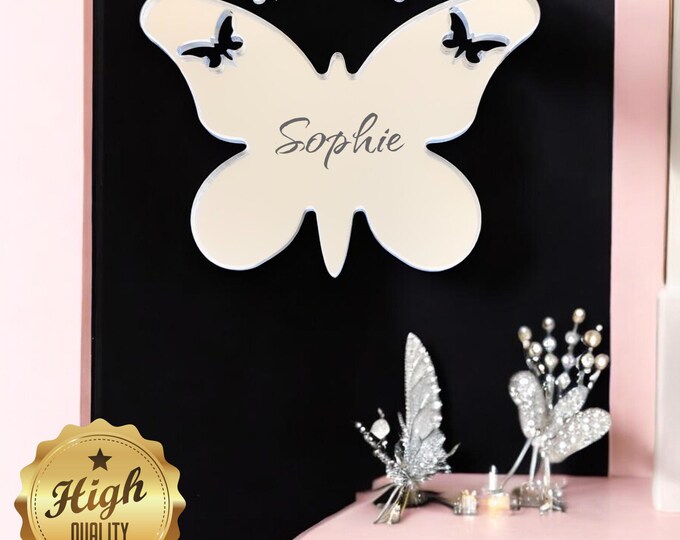 Butterfly Wall MIrrors, & Cut Out Butterfly Mirrors, Custom Colours, Sizes, Shapes, Engraving Services Sizes up to 40cm, Sizes up to 40cm