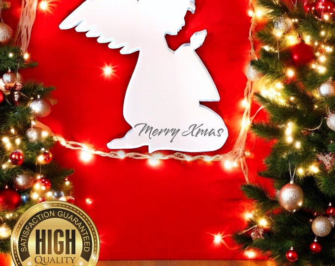 Angel Praying Shaped Acrylic Mirrors, Custom Colours, Sizes, Shapes. Large sizes 45cm to 80cm