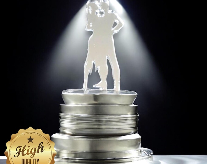 Eco-Friendly Acrylic Dancers Cake Topper with Custom Designs & Colors - Handmade in the UK