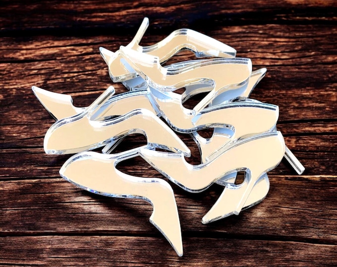 High Heel Shoe Acrylic Mirrors: Custom Crafting Shapes, Packs of 10