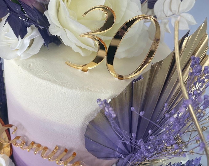Custom Acrylic Name & Age Cake Topper – Bespoke Design