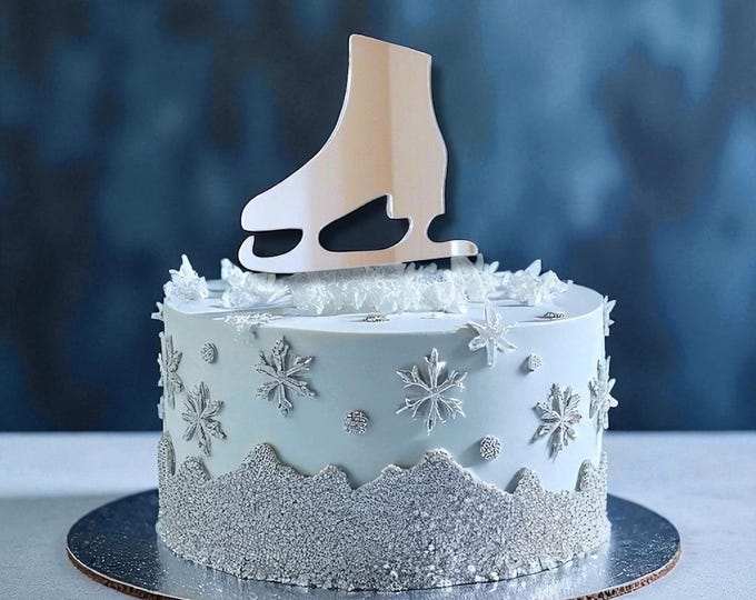 Ice Skate Cake Toppers in Many Colour Choices & Custom Engraving, custom shapes made.