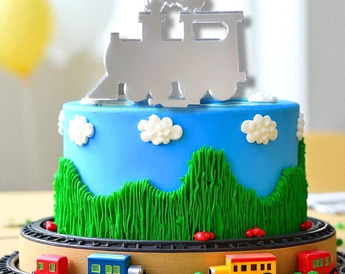 Custom Steam Train Cake Topper: Reusable Acrylic, Handcrafted UK