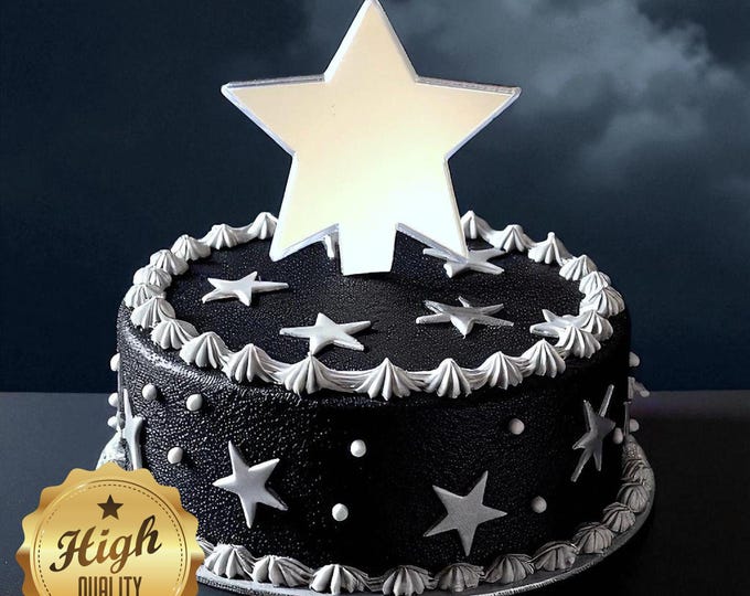 Customizable Acrylic Star Cake Toppers: Various Colors, Sizes, and Styles for Personalized Touch