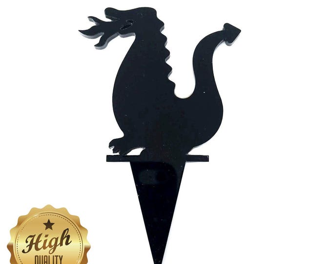 Dragon Cake Topper: Acrylic Dragon Cupcake Toppers, Custom Colors