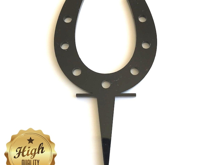 Customizable Acrylic Horseshoe Cake Topper – Lucky Charm Party Decor