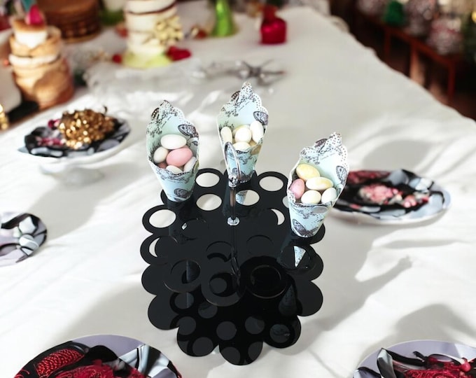 Customizable Wedding Favor Stand: Acrylic Canape Cone Holder