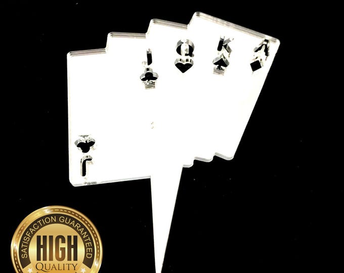 Poker Cards Cake Toppers & Cup Cake Toppers - Several Colour Options Available, Any Bespoke Style Made, Crafting Customised