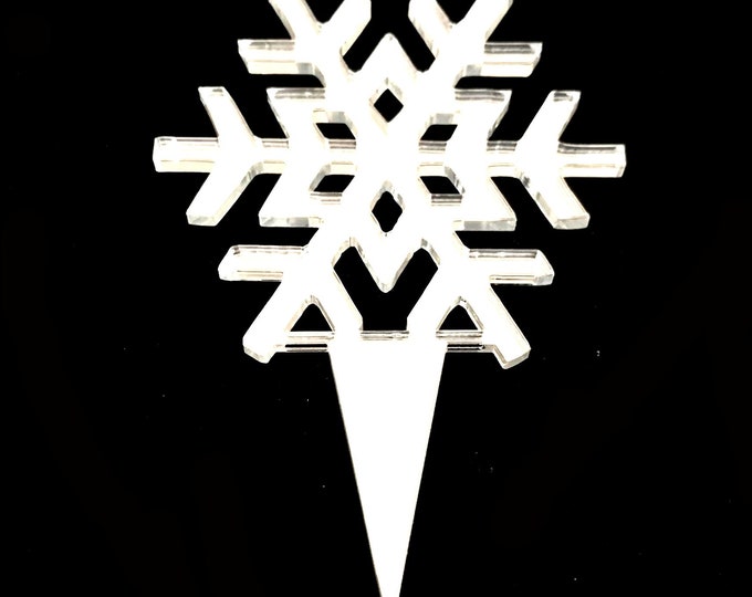 Snowflake Acrylic Cake Topper: Custom Colors & Sizes