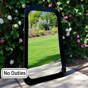 Aangepaste tuinspiegel met gekleurd frame: onbreekbaar acryl, binnen/buiten