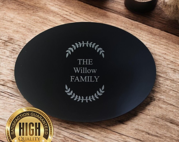 Oval Worktop Savers / Table Protectors / Placemats in Gloss or Matt Finish Acrylic, Custom Colours, Sizes, Shapes, Plain or Engraved