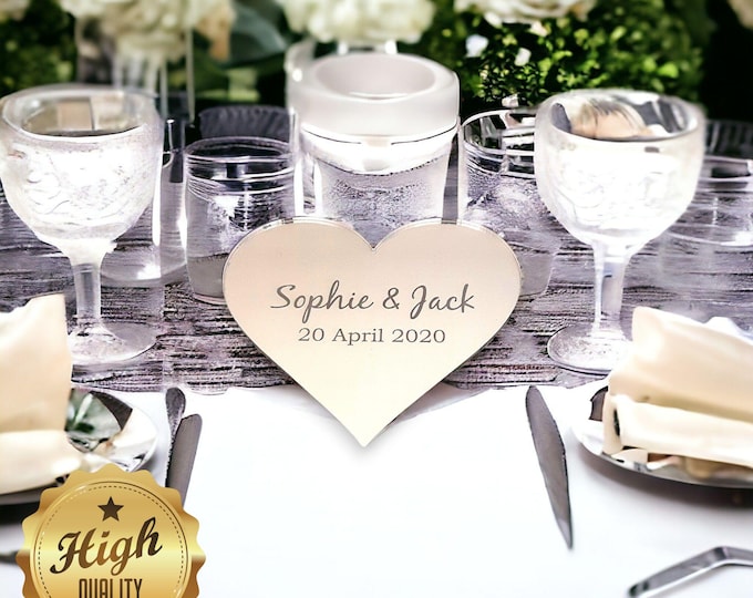 Engraved Acrylic Wedding Place Cards - Custom Party Favors, Bespoke Table Names