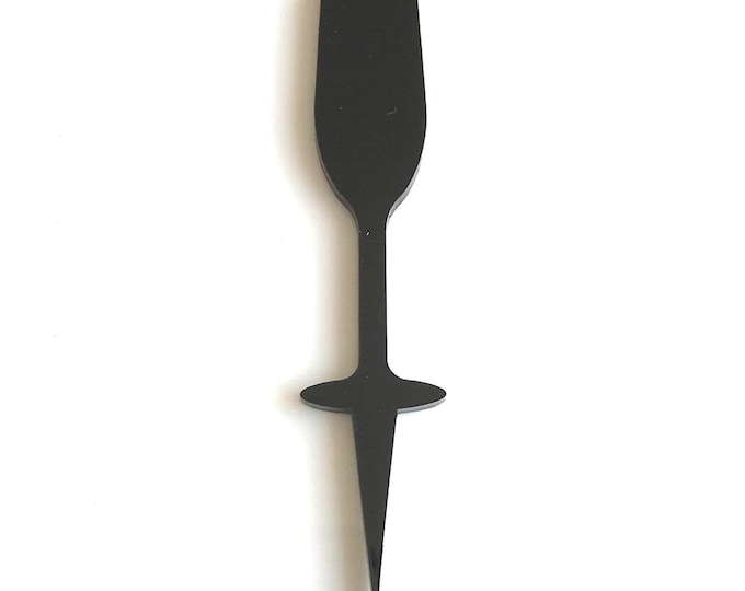 Champagne Glass Cake Toppers: Acrylic Cupcake Decorations