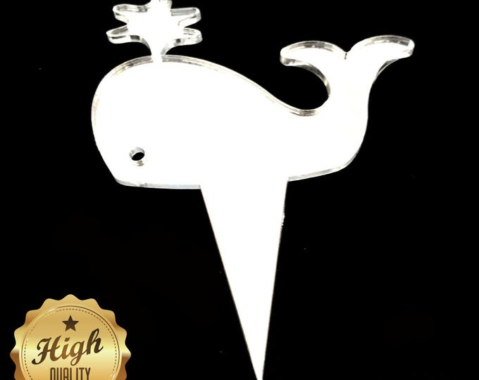 Whale Shaped Cake Toppers & Cup Cake Toppers - Several Colour Options Available, Any Bespoke Style Made, Crafting Customised