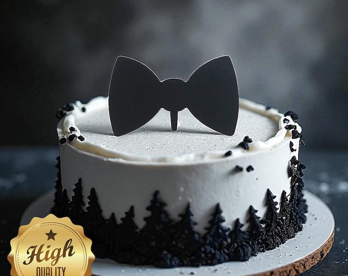 Bow Tie Cake Topper: Acrylic Cupcake Decoration