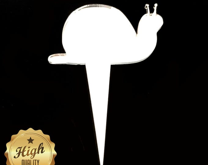 Snail Cake Topper: Recycled Acrylic Cupcake Decoration