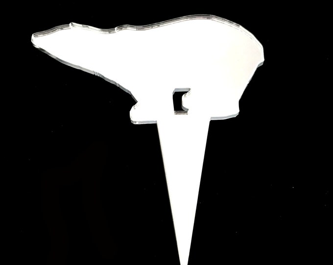 Polar Bear Cake Topper: Recycled Acrylic, Custom Colors