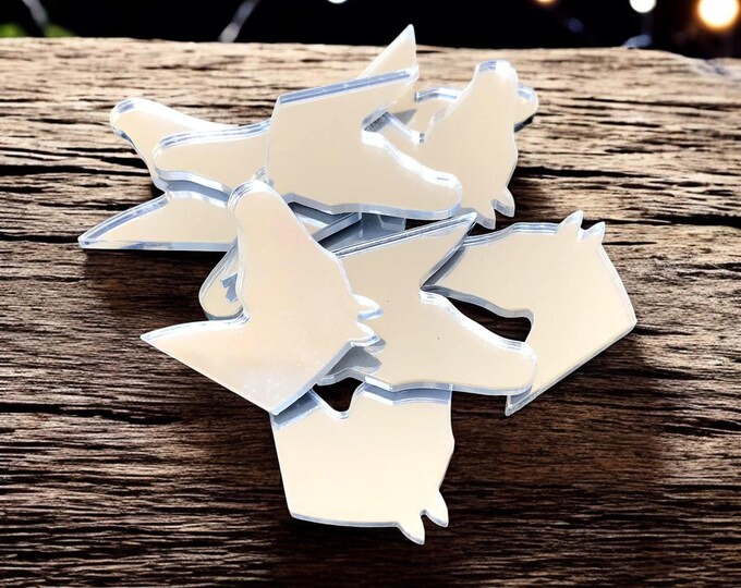 Horse Head Acrylic Crafting Mirrors: Custom Colors & Sizes, Pack of 10