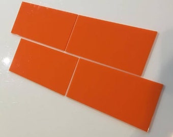Solid Colour Gloss, Rectangle Acrylic Crafting Mosaic & Wall Tiles - Many Sizes