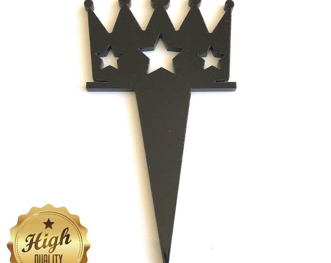 Crown Cake Toppers: Recycled Acrylic Cupcake Decorations