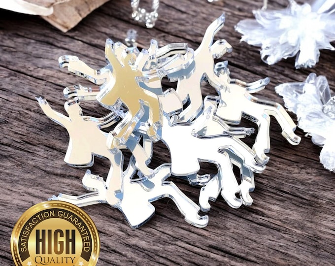 Rock'n'Roller Shaped Crafting Mirrors, Custom Colours, Woods, Sizes, Shapes, (Holes for Jewellery or hoops for invites) Packs of 10