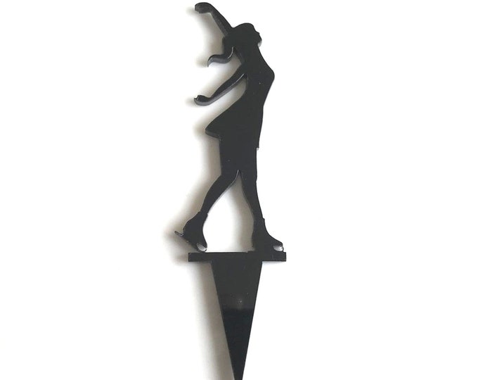 Ice Skater Acrylic Cake Topper: Custom Colors & Sizes