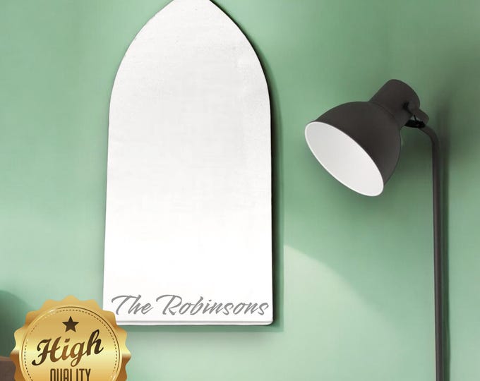 Gothic Arch Shaped Mirrors with White Backing & Hooks, Bespoke Shapes Made