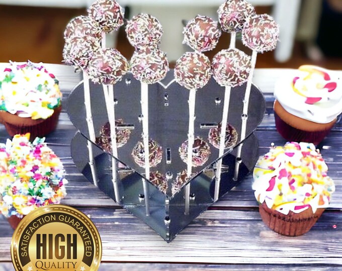 Heart Shaped Cake Pop Stands, Custom Colours & Woods, Sizes and Shaped Stands Made