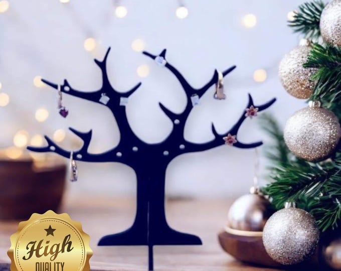 Customizable Jewelry Tree Stand: Acrylic Ring & Earring Holder