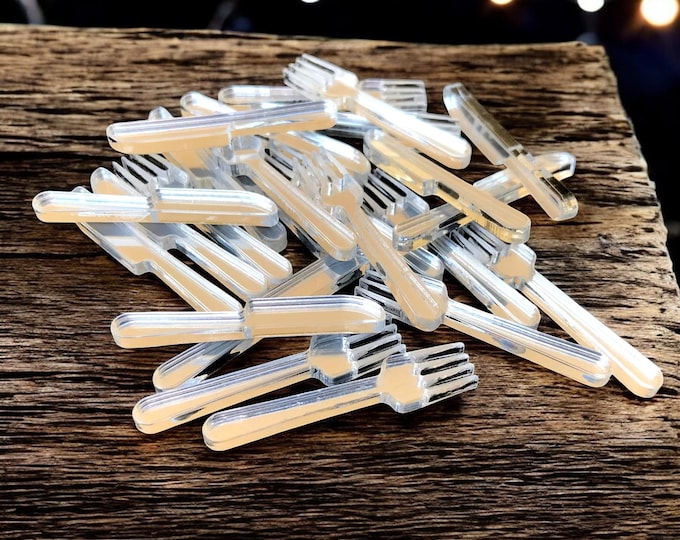 Acrylic Knife & Fork Mirrors: Custom Craft Shapes, Packs of 10