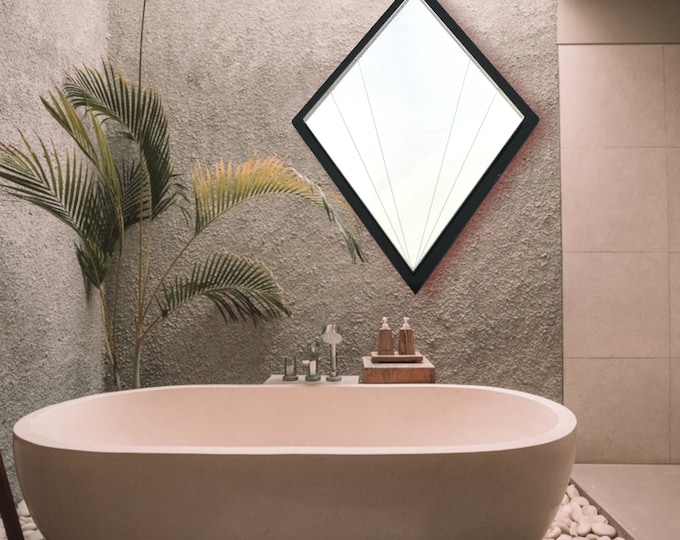 Art Deco Diamond Mirror: Custom Color Frame, Bespoke Shapes