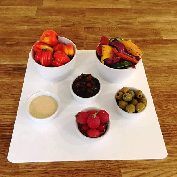 Square Large Placemats / Serving Mat / Table Protector - White Gloss 3mm Acrylic, Bespoke Shapes / Sizes Made