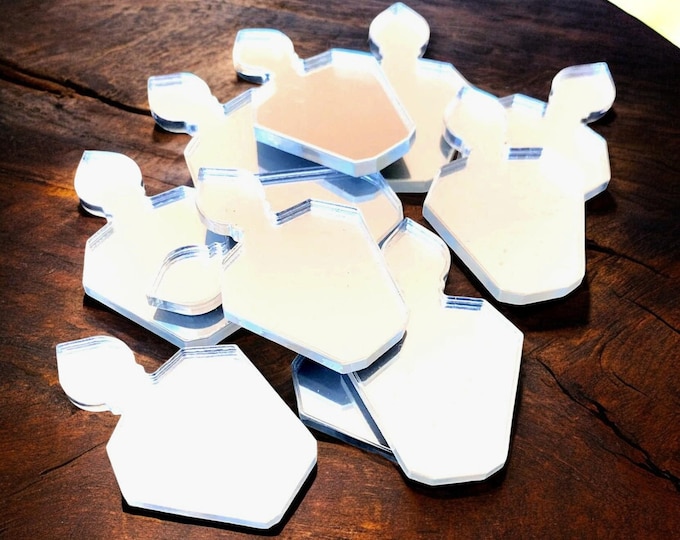 Perfume Bottle Acrylic Crafting Mirrors: Custom Colors & Sizes, Pack of 10