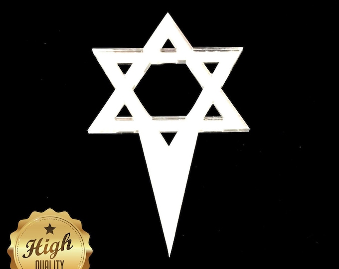 Custom Star of David Cake Topper: Recycled Acrylic, Bespoke Design