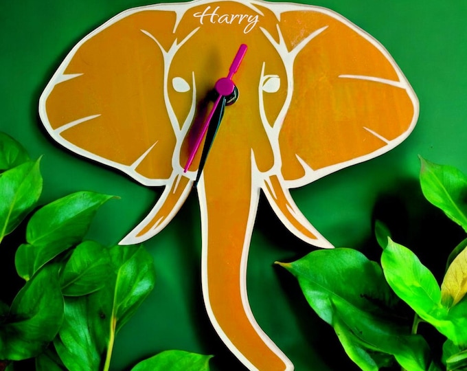 Elephant Face Clocks - Custom Colours and Woods, Sizes and Engraving Services