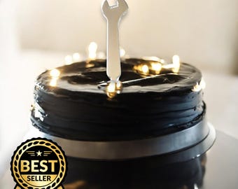 Customizable Spanner Cake Topper - Laser Cut Acrylic Handyman Decor