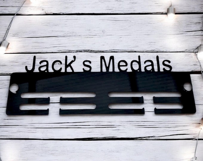 Personalized Medal Hanger: Acrylic or Wood, Sport & Name Options