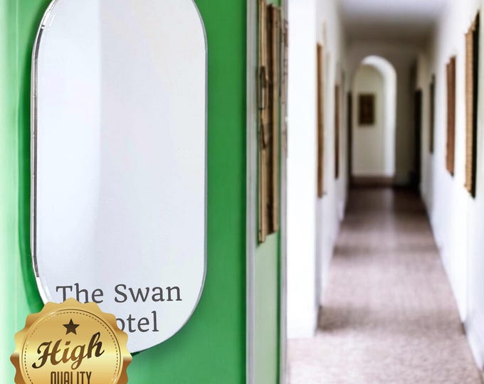 Pill Shaped Mirrors with White Backing & Hooks, Bespoke Shapes Made