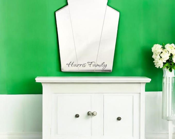 Art Deco Pentagon Fan Shaped Mirrors with White Backing & Hooks, Bespoke Shapes/Sizes Made