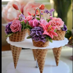 Acrylic Ice Cream Cone Stand with Handle: Party & Wedding Display