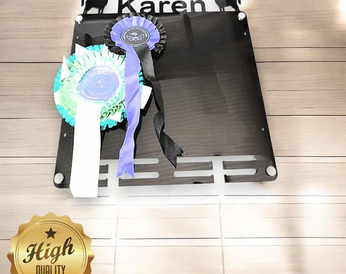 Rosette & Medals Hanger, With Customised Name, Colours,  Woods, Includes all Fixings, Large Sizes Made