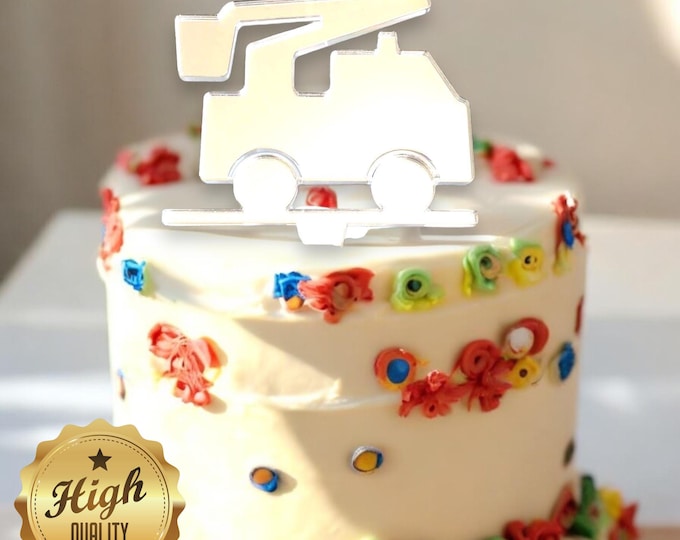Cherry Picker work tr Shaped Cake Toppers & Emblems - Custom Colours, Bespoke Style Made