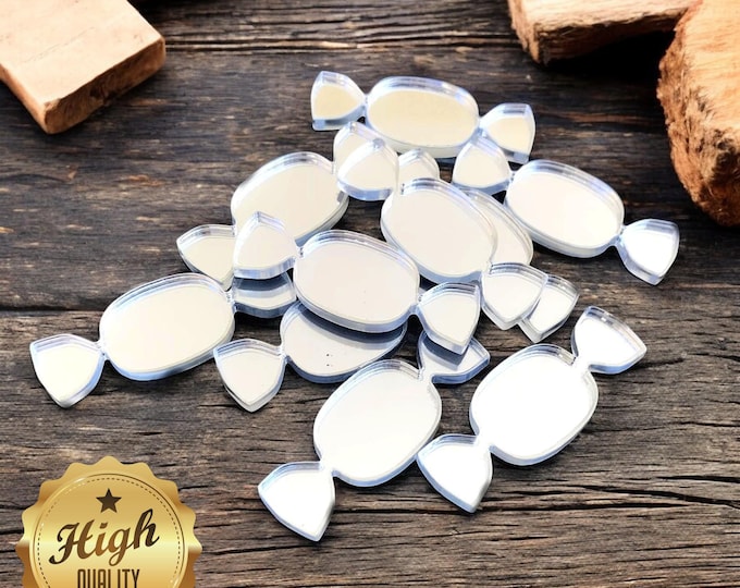 Candy Shaped Crafting Mirrors: Acrylic Sweets, Custom Colors, 10 Pack