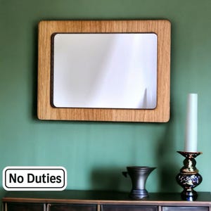 Rectangular Wooden Framed Mirror: Oak, Walnut, or Cherry Veneer