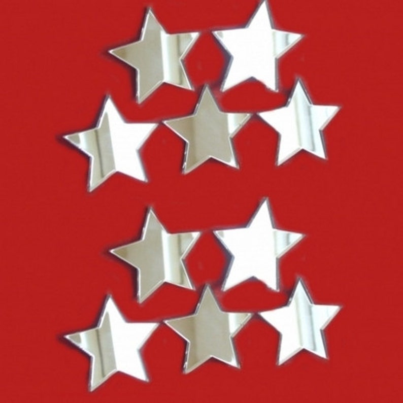 Star Shaped Crafting Mirrors, Silver Mirror (10) - 8cm / 3.2in