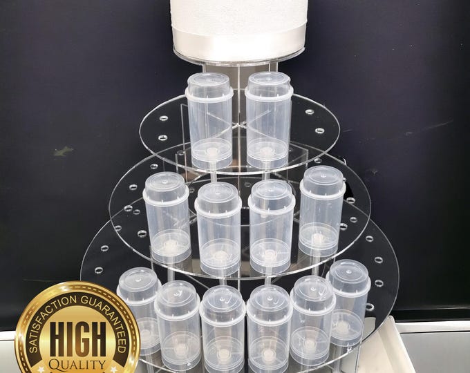 Round Four Tier Wedding Party Cake Stand & Push Pop Stand.  Custom Colours and Sizes Made