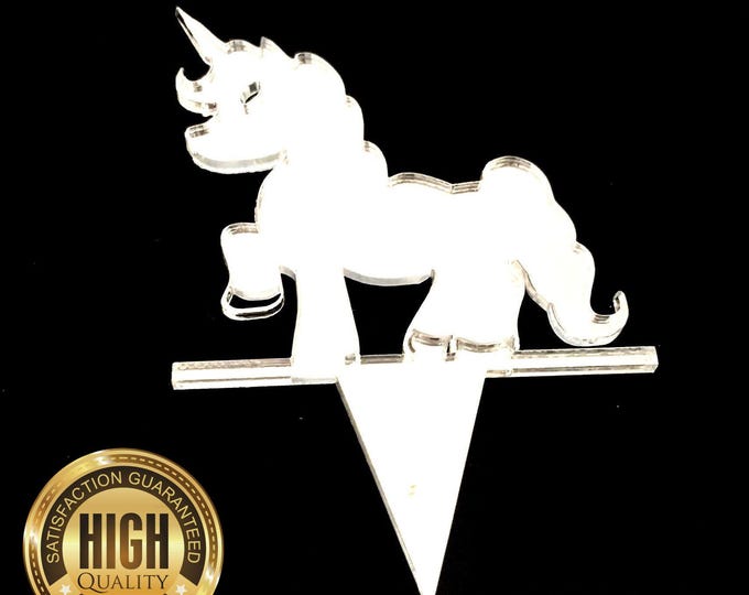 Unicorn Cake Toppers - Custom Made in Various Colors & Sizes, Recycled Acrylic, Laser Cut Design, Bespoke Style Available