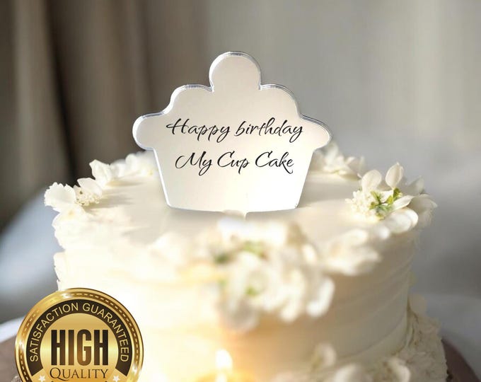 Cup Cake Shaped Cake Toppers  - Custom Colours, Any Bespoke Style Made, Crafting Emblems
