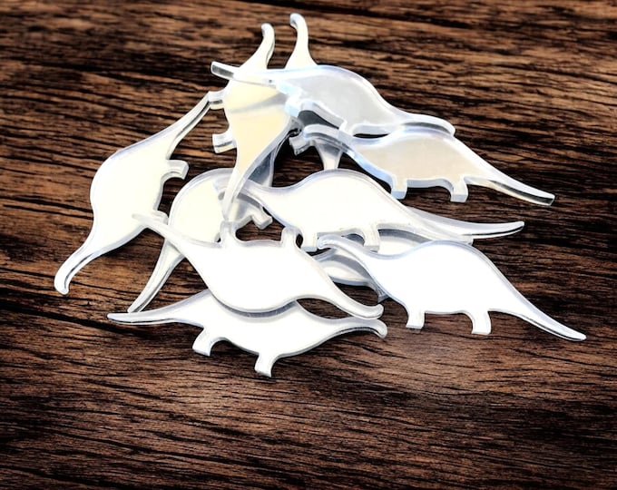 Brontosaurus Crafting Mirrors: Custom Acrylic Dinosaur Shapes (Pack of 10)